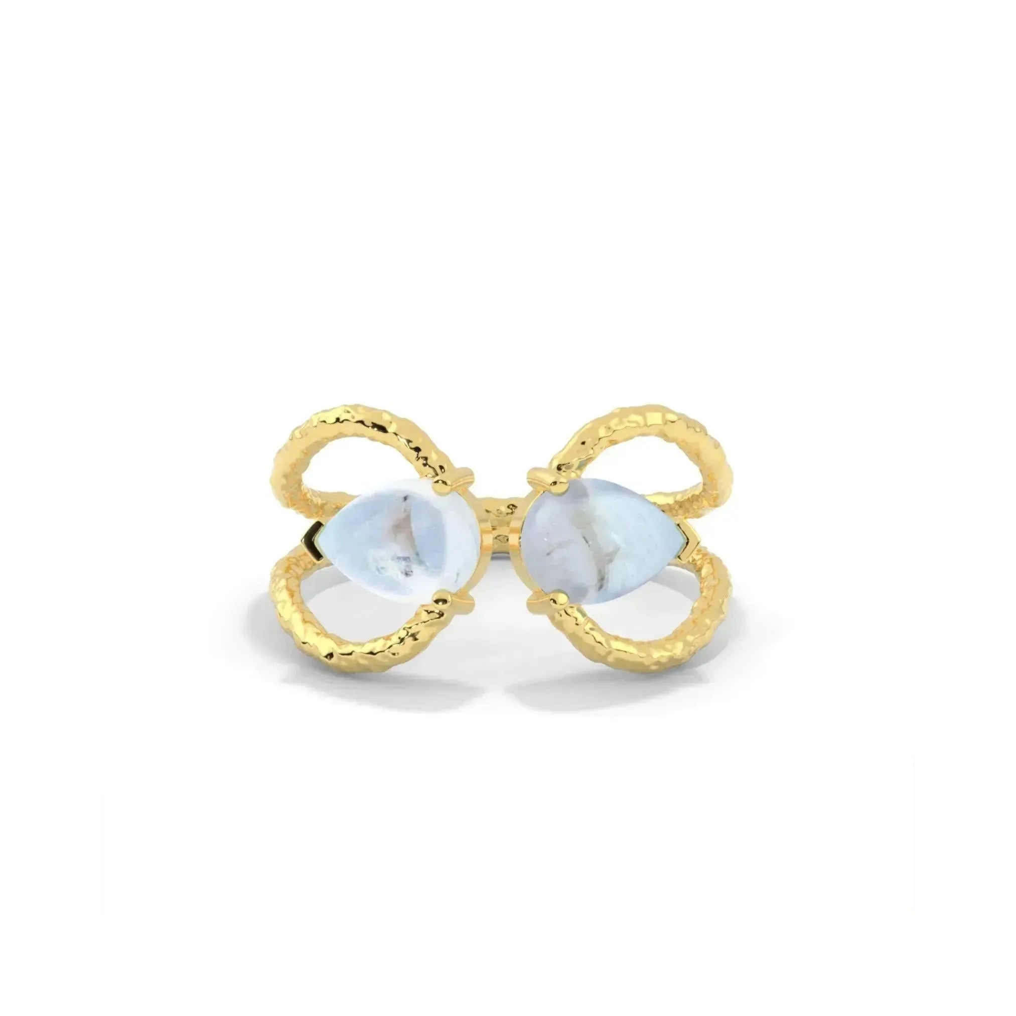 Adjustable Dual Moonstone Ring - Symbol of Romance - LA TATVA