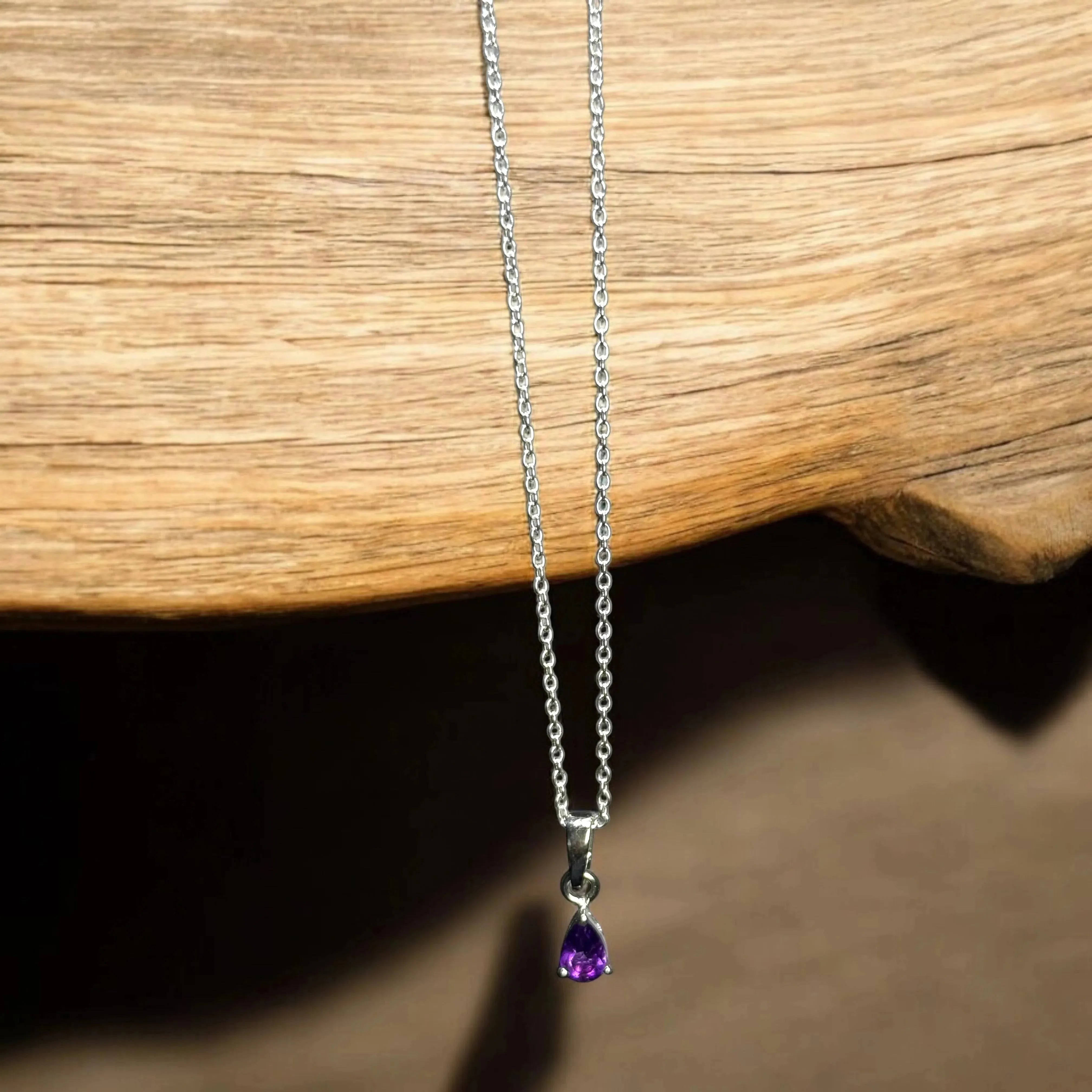 Amethyst Mist Drop Pendant - LA TATVA