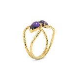 Handmade Amethyst Gold Tiara Ring - LA TATVA